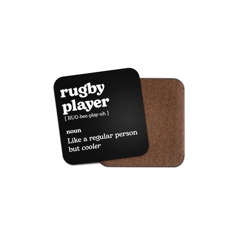 Rugby Player Square Coaster - Sport Fan Dictionary Regular But