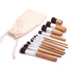 Makeup Wood 11-Piece Brush Set with Linen Pouch Pouch + 11-Piece Brush Set 10ea