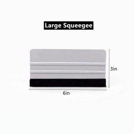 Umaki 3 x 6in Felt Edge Wrapping Squeegee Scratches-Free Decal Applicator Tool for Application of Craft Vinyl, Car Vinyl Wrap, Graphics, Stickers, Window Film and Wallpaper, Pack of 2, Silver