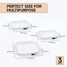 3 Pack Clear Hard Shell Zipper Case - Clear Waterproof Cosmetic Bag with Zipper, Kid's Toy Storage Organizer Bins, Charging Cables, creative journaling, painting brushes, Threads,Sketch Supplies