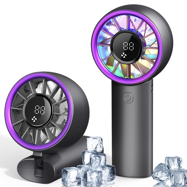 Portable Handheld Turbo Fan, 5000mAh High Speed Rechargeable Personal Hand