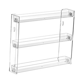 Perfeclan 3 Layers Wall Mount Makeup Organizer Multipurpose for Cosmetic Beauty Jars Transparent Simple Assembly Space Saving 25x6x31cm