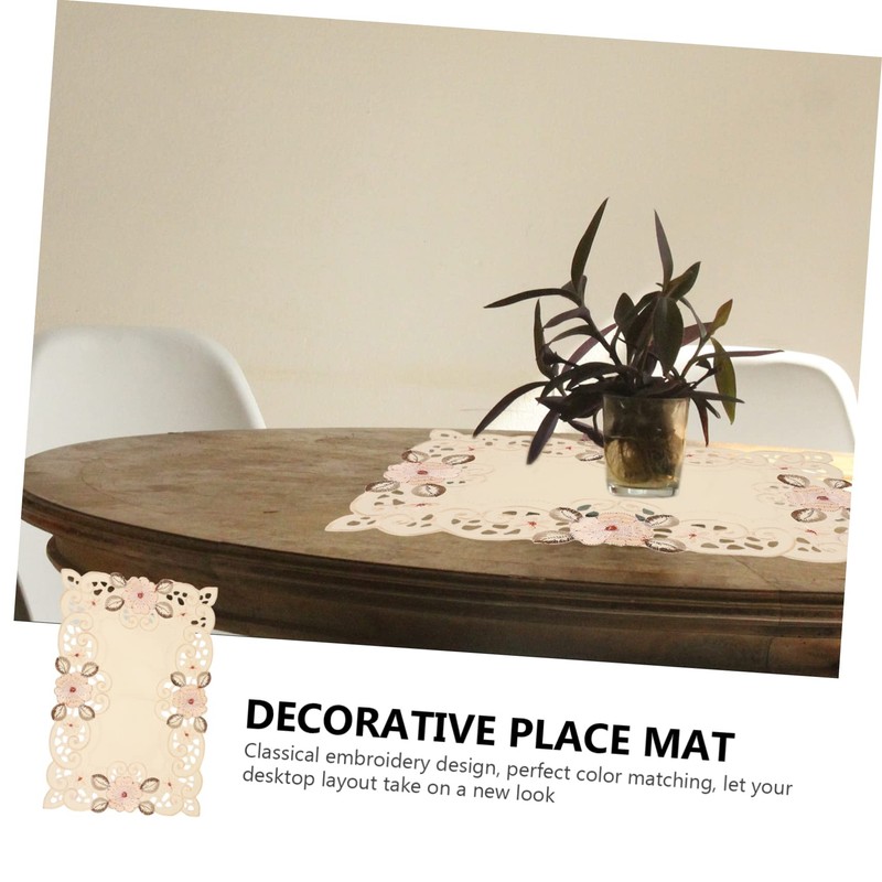 Cabilock 1 Set 2pcs Placemat Rose Gold Table Cloth Tablecloths