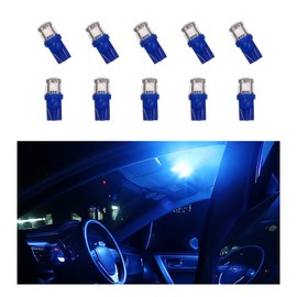 Suvnie 10 PCS Car Interior LED Light Bulb, T10 5050 5SMD LED Car Bulb Kit, Super Bright Automotive Led Replacement Bulbs for Dashboard Dome Map Door Courtesy License Plate Lights (Blue)