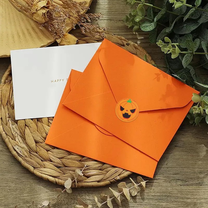 Bcautay 1000pcs Halloween Pumpkin Stickers, Halloween Sticker