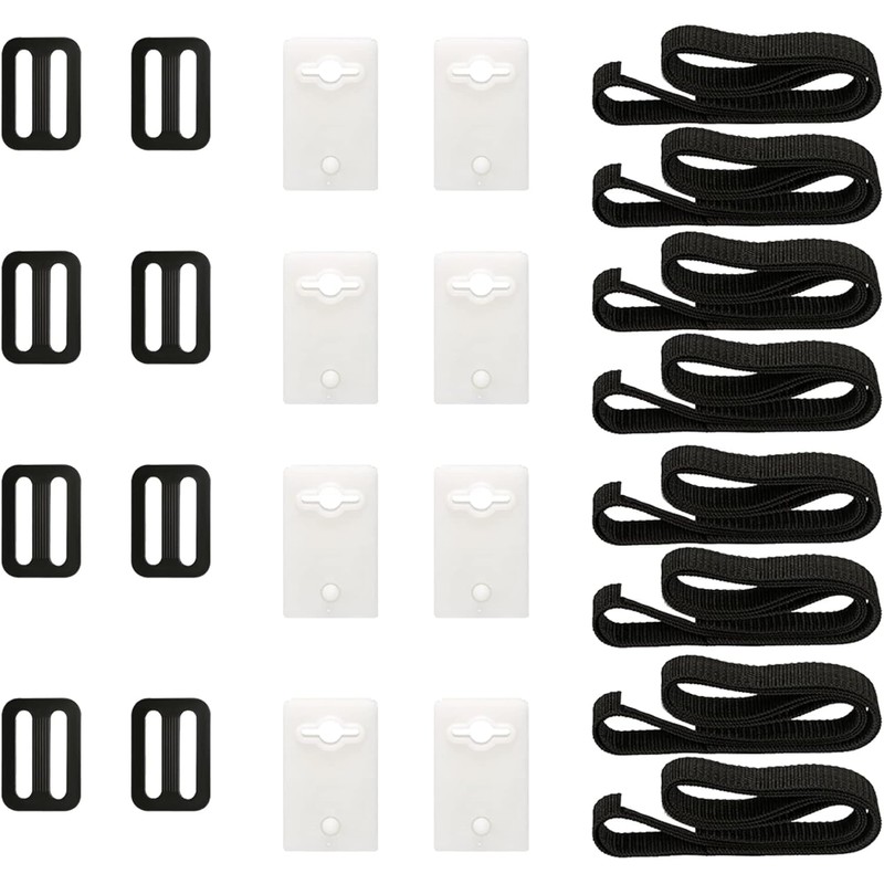Retaining Straps, Set of 8 Fastening Straps and Clips, Accessories