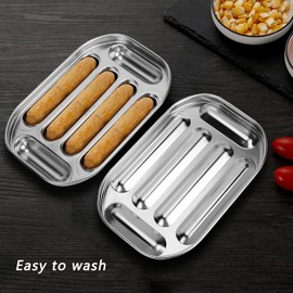 QANYEGN Sausage Mold, Stainless Steel Sausage Maker, Non Stick Hot Dog Sausage Baking Tool for Oven Steamer and Microwave (Irregular)
