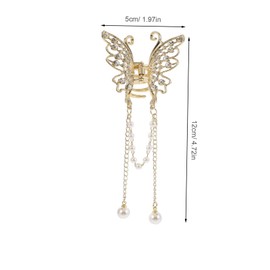PACKOVE Bride Butterfly Hair Clips with Tassels Rhinestone-embellished Hair Accessories for Women for Weddings and Casual Outings Comfortable Fit and Design
