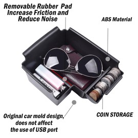 TACORBO Center Console Organizer Compatible with 2019-2024 Kia Forte LX/LXs/GT-Line/GT Insert Tray ABS Armrest Secondary Storage Box, Red