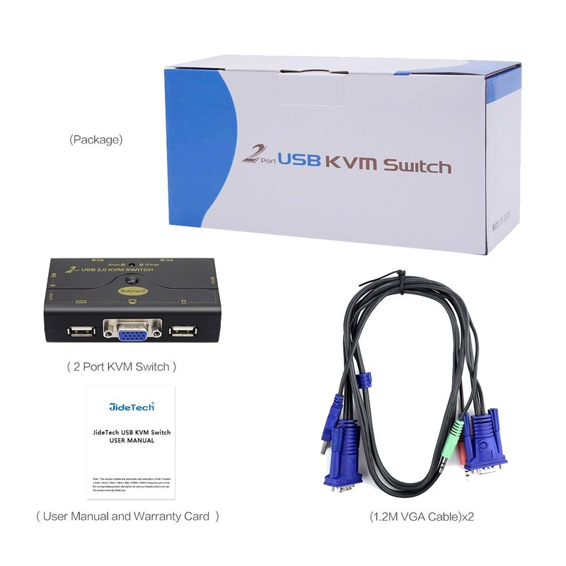 2 Port USB 2.0 VGA KVM Switch Up to 2048x1536