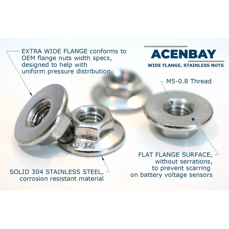 ACENBAY Polished Copper BUS BARS & SS NUTS for Toyota