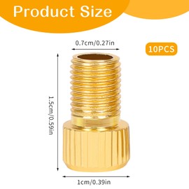 Pack of 10 Air Pump Adaptor Bicycle Valve Adapter French Valve Adapter Bicycle Valves Car Valve Adapter Valve Caps Bicycle Valve Adapter French Valve to Car