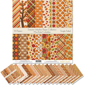 Pattern Paper Pack - Sweater Weather - Scrapbook Premium Specialty Paper Single-Sided 12"x12" Collection Includes 16 Sheets - by Miss Kate Cuttables