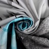 LB Zen Spa Shower Curtain Grey Bamboo Stone with Teal