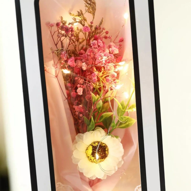 KH 12 Rosas Flores Led Valentín Novia Amiga Regalo Mamá
