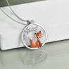 YAFEINI Fox Necklace Sterling Silver Fox Pendant Necklace Cute Fox