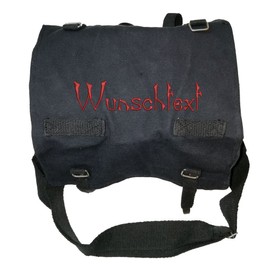 Large combat bag black embroidered with your desired text, black