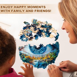 Jigfoxy Holzpuzzle Erwachsene, Auge der Natur Holz Puzzle Erwachsen, einzigartiges Holzpuzzle in Tierform, Familie und Freunde L-34 * 31.3cm-230pcs