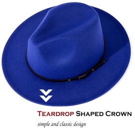 Lisianthus Women Belt Buckle Fedora Hat Royal-Blue