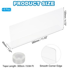 PATIKIL 8 Pack Under Couch Blocker, Acrylic Under Bed Blocker for Pets (4.72" H x 11.02" L) with Tape Clear Toys Blocker for Bed Sofa Desk Furniture