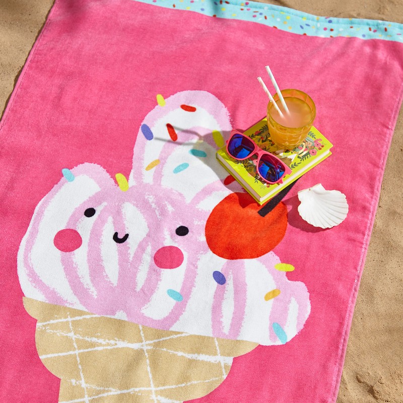Catherine Lansfield I'm Melting Cotton 76x160cm Beach Towel Pink