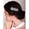 Chargances Bride Wedding Crystal Flower Hair Comb Green Rhinestone Hair