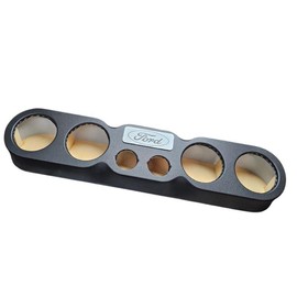 Universal Speaker Panel 4x6.5 - 2 X Tweeters Pod, Wood and Fabric, Chevy Logo/ford / dodge   (No speakers) - Color: Black ford logo