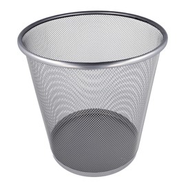 Westcott Waste Paper Bin Mesh Silver | Waste Bin Made of Wire Mesh with 12.3 Litre Capacity | Waste Bin for Office, Home Office or Household | E-744607 00