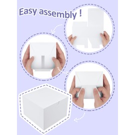 Eupako White Gift Boxes 5x5x3.5 25 Pack Kraft Paper Gift Boxes with Lids for Crafting, Gifts, Wedding, Birthday, Party, Cupcake