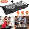 KOCASO 2000W Portable Electric Stove for Cooking，Electric Dual Burner Coil