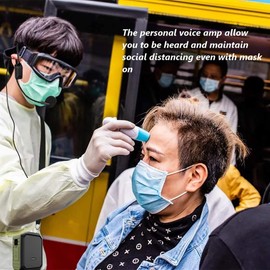 Bluetooth 5.0 Voice Amplifier Wired Microphone Headset, Portable Pa System with 12 Hours Playtime for Teachers Classroom ect, 18W 4400mAh Water-Resistant Voice Amplifier Speaker for Outdoor/Indoor