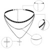 MILAKOO Cross Pendant Necklace Multi-layered Choker Crucifix with Rhinestone Vintage