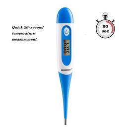 Digital Pet Thermometer for Accurate Fever Detection, Suitable for Cats/Dogs/Horse/Veterinarian, Waterproof Pet Thermometer, Fast and Accurate Measurements in 20 Seconds (Blue)