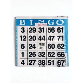 United Novelty 1 on Single Face Bingo Paper Cards- Pack of 500 Sheets- Color Blue Border