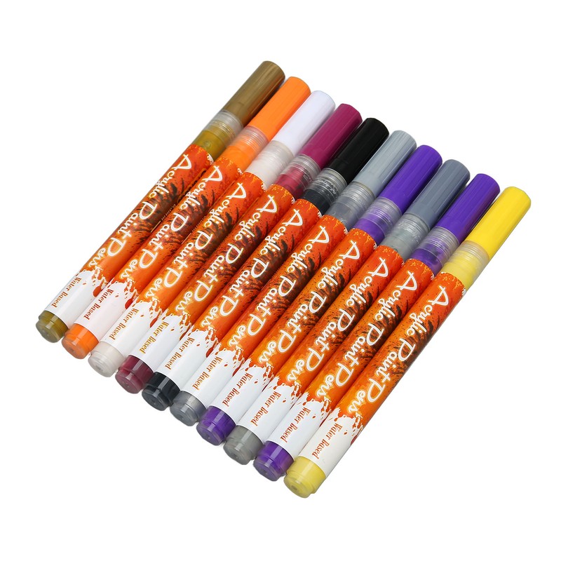 10PCS Nail Art Pen Set Colorful ABS Housing Nail Point