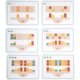 small Foot Montessori Balance Game Made of FSC 100% Certified Wood, 16 Coloured Wooden Blocks with Templates, Stacking Game with Seesaw, for Children from 3 Years, 12745