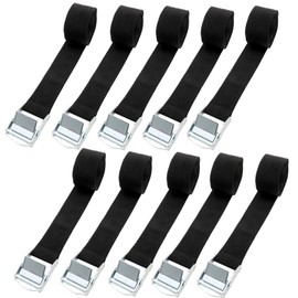 Pack of 10 Short Tie Down Straps with Clamping Lock Lashing Strap 65 cm Lashing Straps Black Bicycle Carrier Fastening Straps for Fastening Quick Release for Bicycle