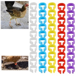 50 PCS Chicken Leg Rings,16mm Adjustable Clip On Poultry Identification Bands, Colorful Chicken Identification Bands,Reusable Plastic Foot Rings for Chickens Goose Ducks Hens Poultry Fowl(5 Color)