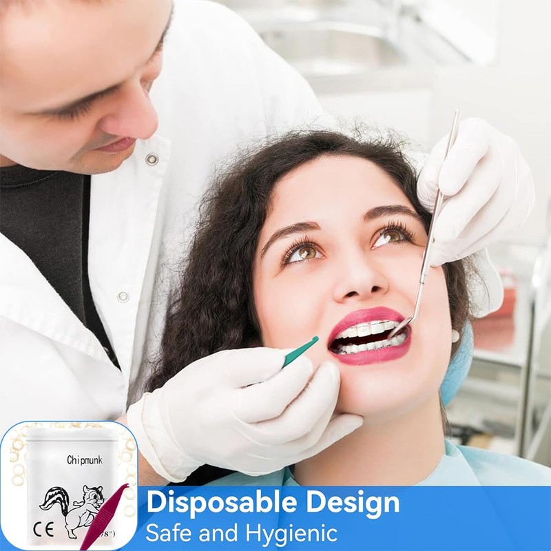 INGJIA Orthodontic Braces with 5 Placements, 500 Pieces Orthodontic Elastic