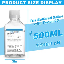 CryoKing Lab TBST Buffer, Tris Buffered Saline with Tween-20, 1×Concentrate, Isotonic Buffered Saline Solution, 7.5pH, 500ml/Bottle, 10 Bottles/Case