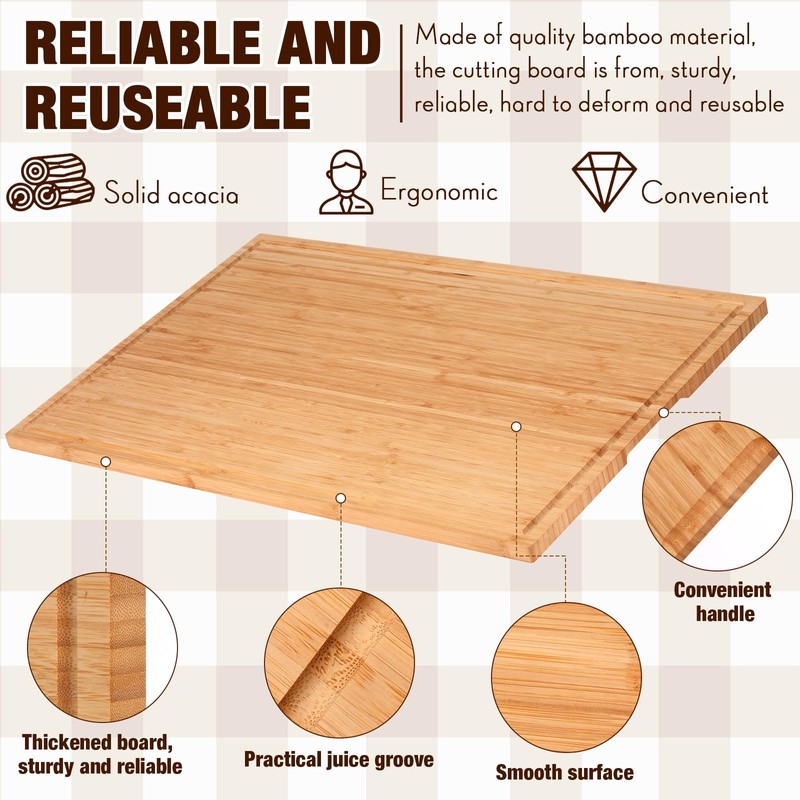 Sintuff 30 x 20'' Extra Large Bamboo Cutting Board Stove
