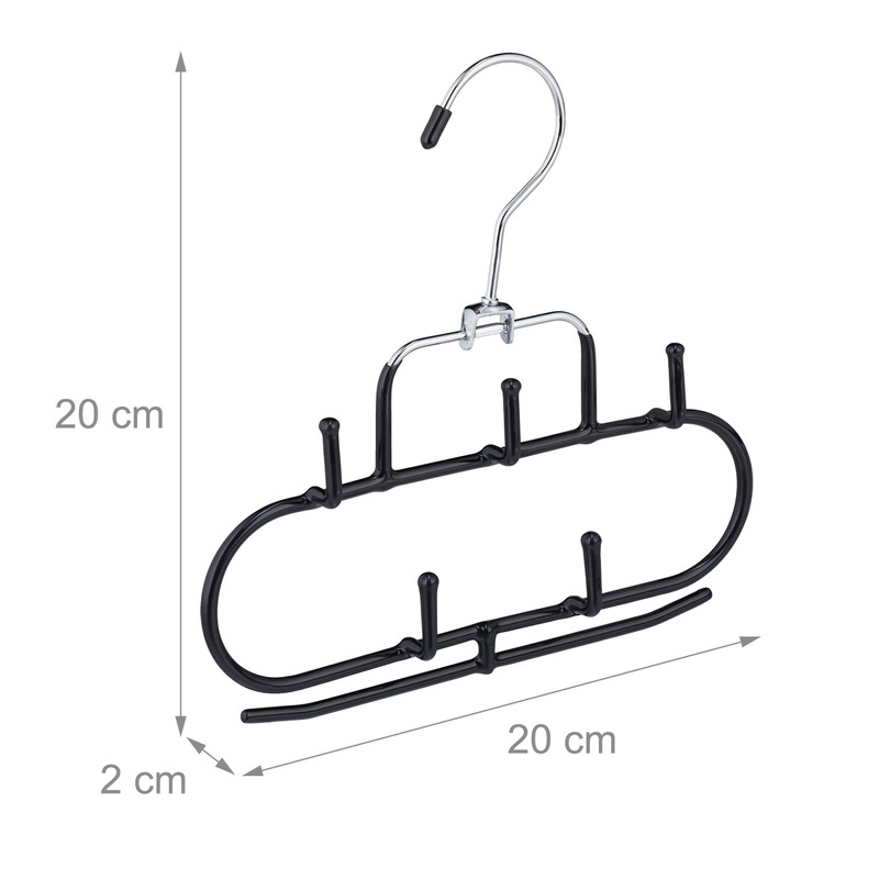Relaxdays Belt Holder Set of 3, 5 Hooks, Bridge, Non-Slip,