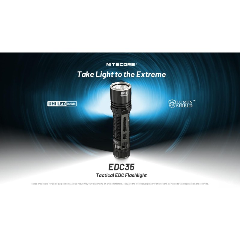 EdisonBright Nitecore EDC35 5000 Lumen LED USB-C Rechargeable powerful flood/spot