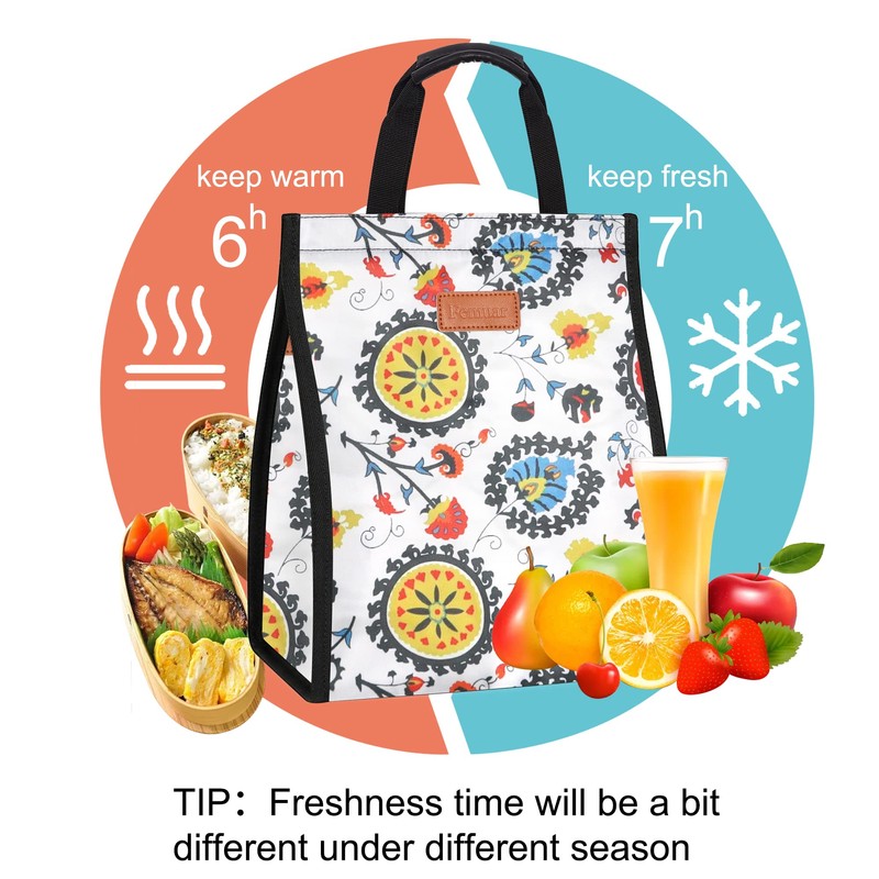 Lunch Bags for Women Insulated Reusable Lunch Tote with Internal