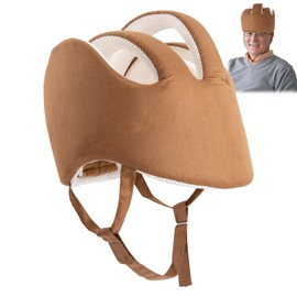 Thick Head Protection for Elderly Falls, Protective Helmet for Elderly Youth Adult, Seniors Head Protector Seizure Soft Helmet Prevent Head Injuries, Head Safety Helmets for Home Gardening(Khaki)