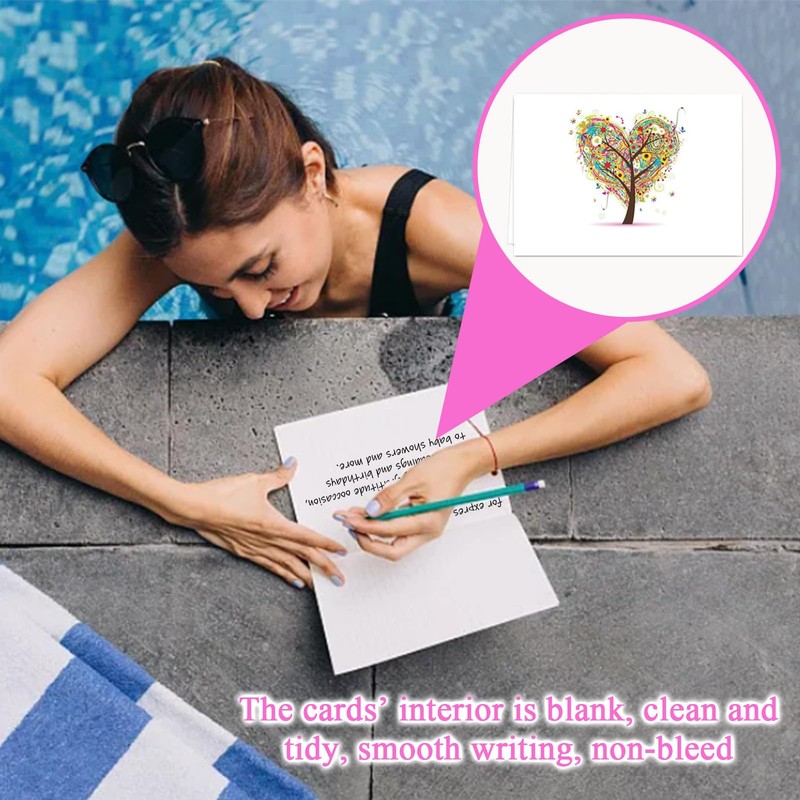 Blank Cards with Envelopes, Pack of 12 Blank Greeting Cards,