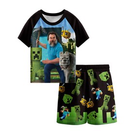 Gaifully Steve Creeper Pyjamas for Boys Short Sleeve Pjs 2 Piece Sleepwear Pajama Set 5-12 Years