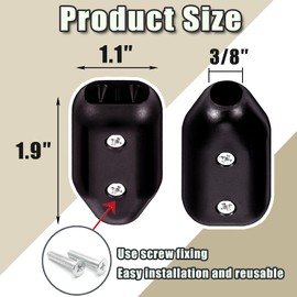 4 Pcs Black Plastic Rope Clamps Rope Loop End Clip Plastic Clips for Rope Suitable for 3/8 Inch Twisted Rope, Braided Rope, Wire Rope or Dog Leash Non-Easily Damaged and Reusable (3/8 Inch)