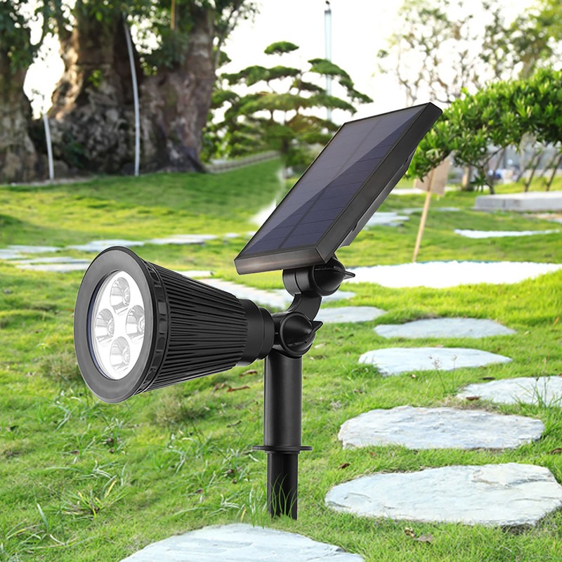 Outdoor Solar Powered Lawn Light 4LED Garden Yard Pathway Spotlight