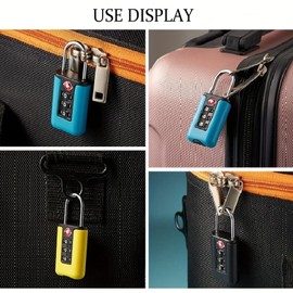 TSA Suitcase Locks,Luggage Locks,Combination Padlock for Suitcase,Padlocks with Code,Travel Accessories Small Padlocks for Suitcases Luggage Gym Locker Bag Rucksack Cabinets (2 Black TSA Lock) (01#)